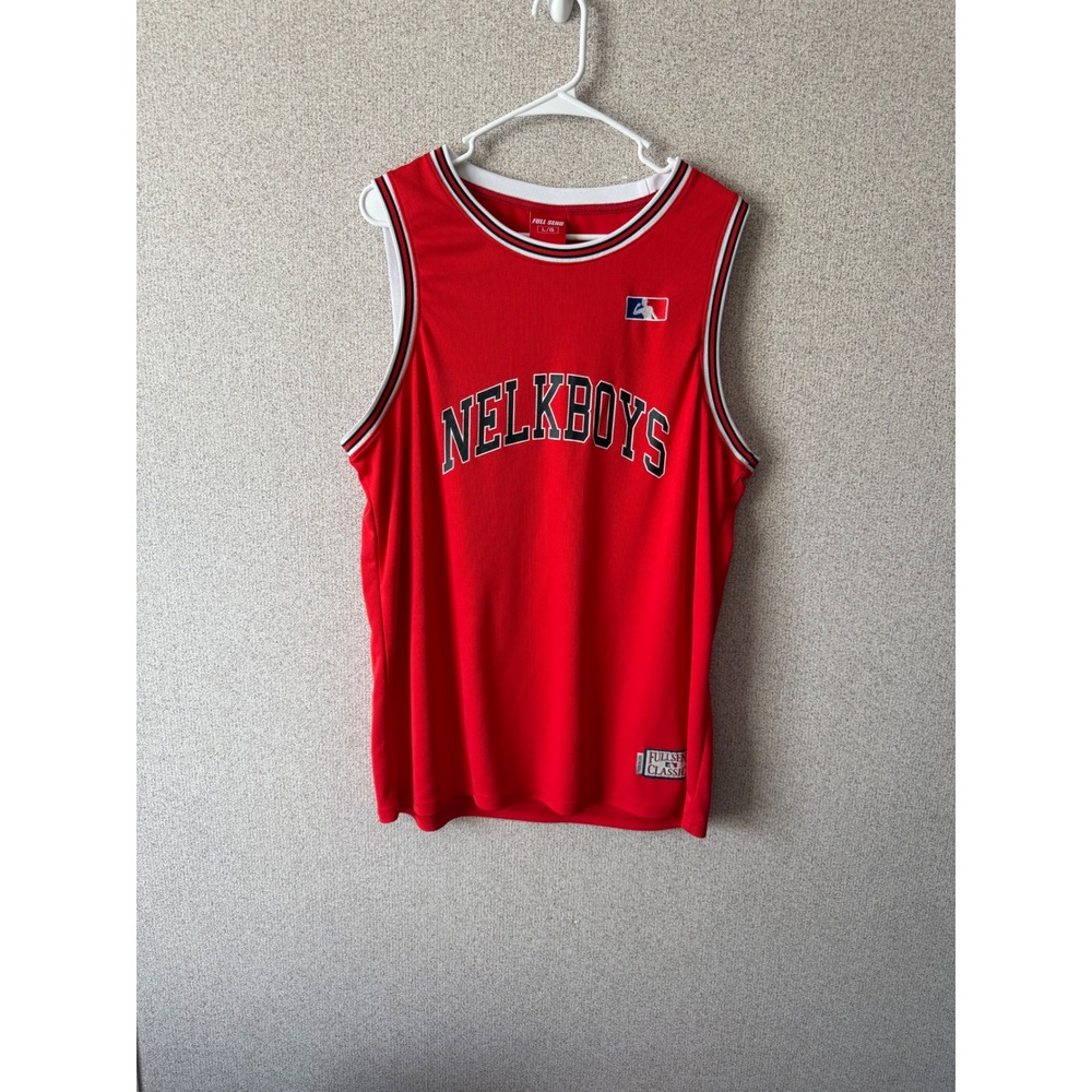 Full Send Nelk Boys Basketball Jersey Red Mesh Classics Mens Large L